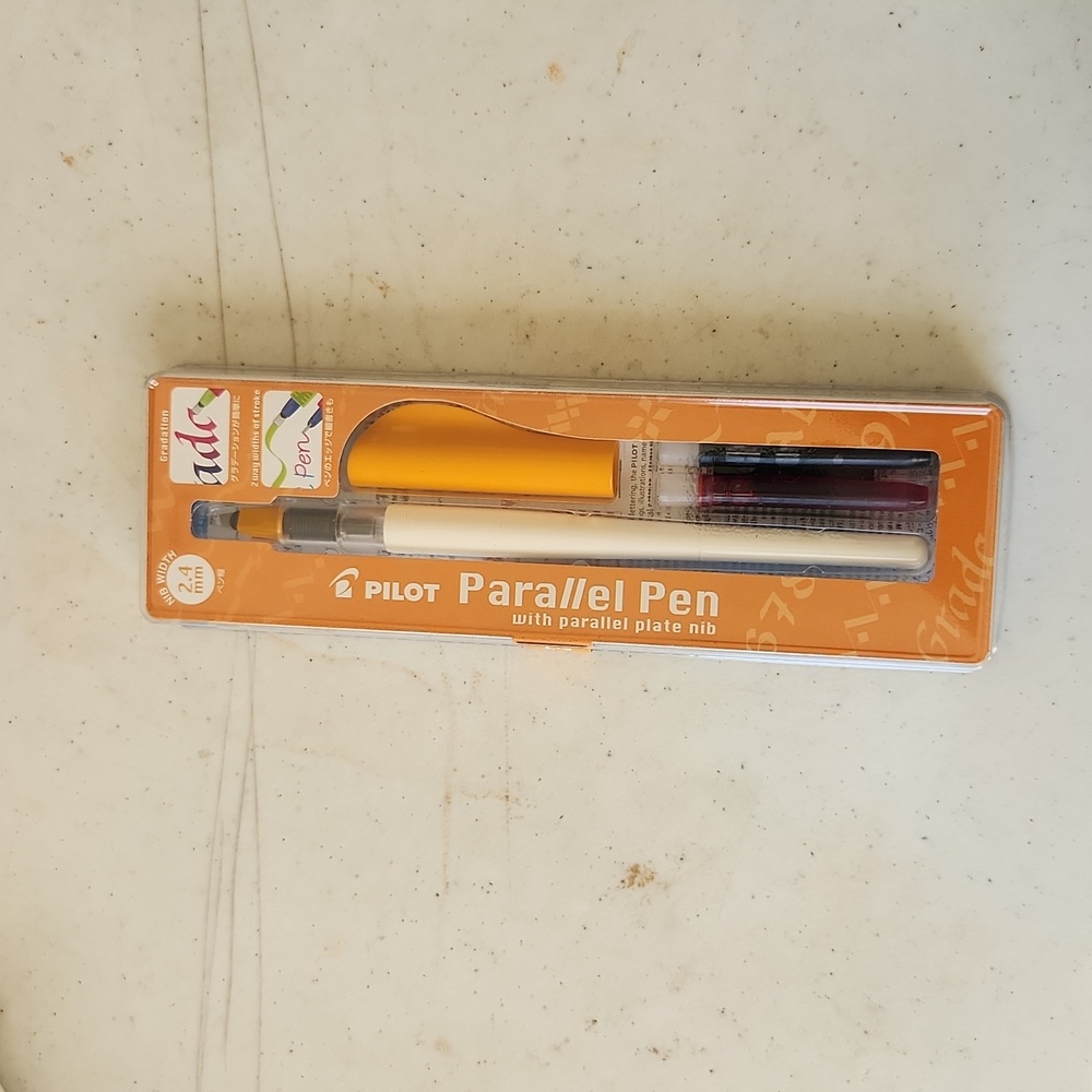 Pilot Parallel Calligraphy Pen ORANGE color writing art drawing school gift